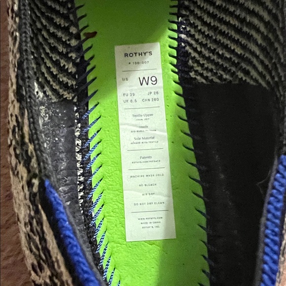 Black and White Snakeskin Rothy’s Almond Loafer - Picture 6 of 6